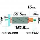 ทุ่นหินเจียร MAKITA รุ่น 9500N , 9500NB , N9500N  + ** แถมลูกปืน ลูกหน้า และ ลูกหลัง  ** แบบเต็มกำลัง ทองแดงแท้ 100 %  #