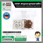 สกรูและพุกพลาสติก  HHW ( สกรู 4 x 30 mm. ) + ( เดือยพลาสติก 15 x 28 mm.) ( กล่อง 60 ชุด ) #20.100005